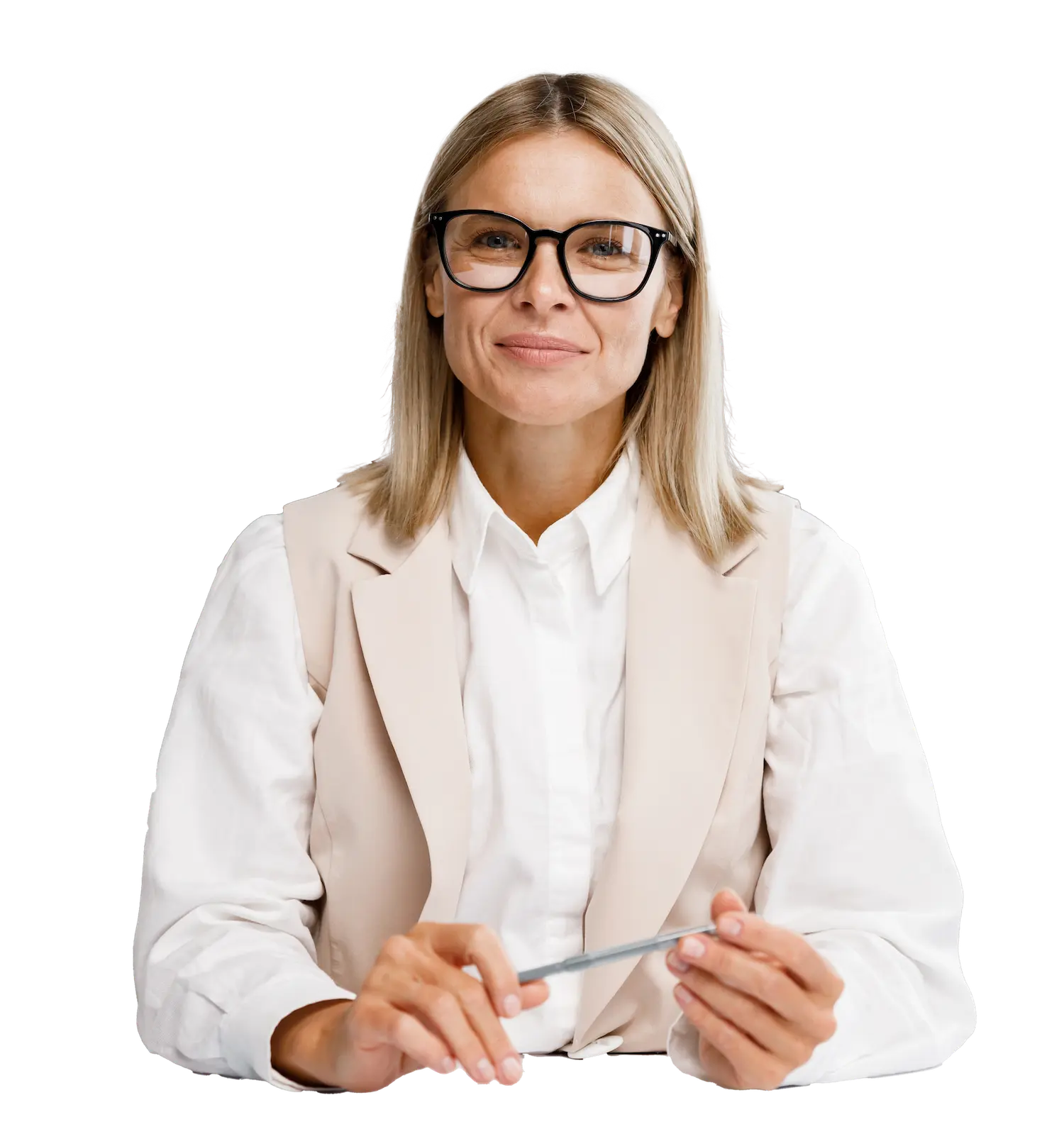 smiling middle aged woman