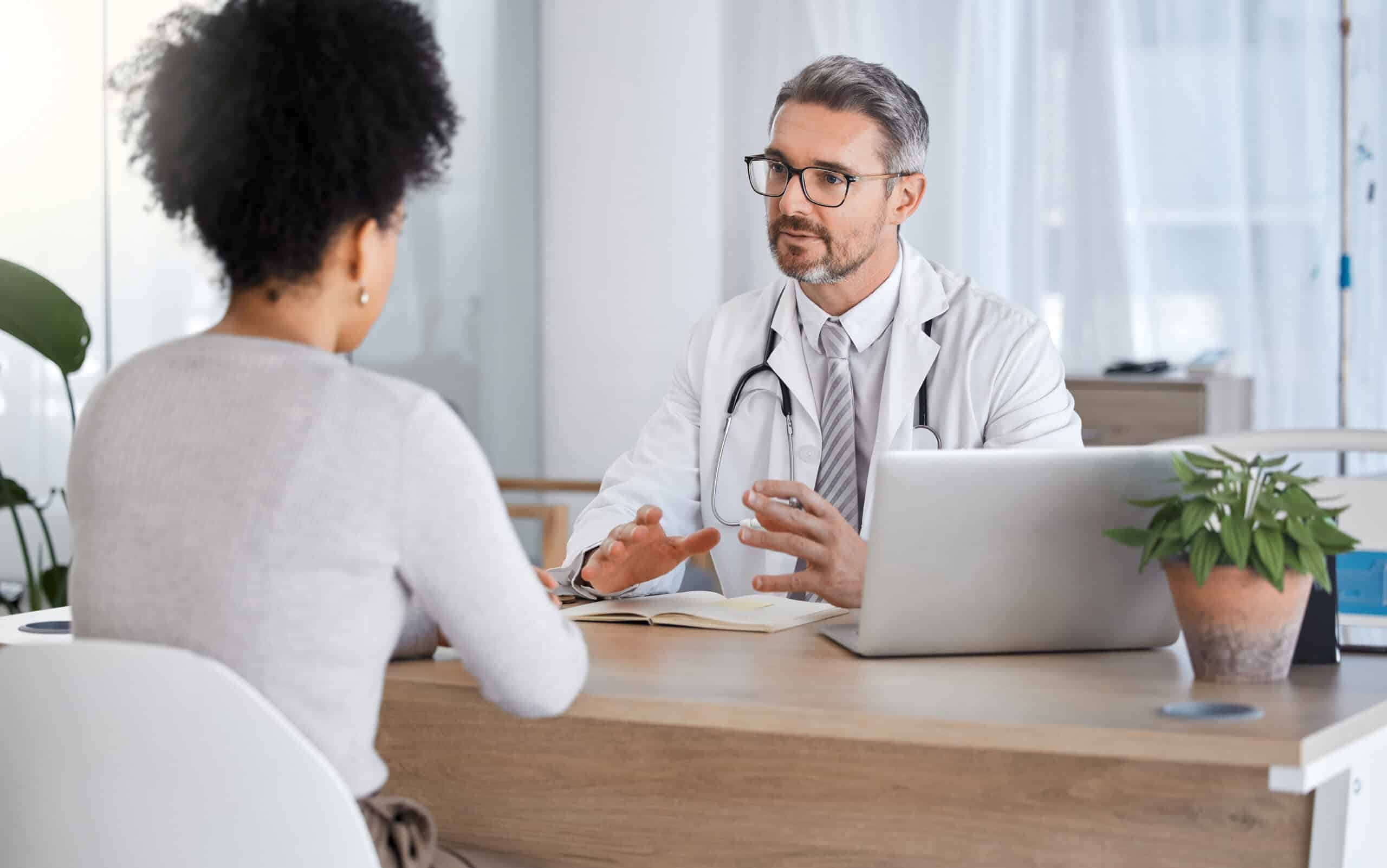 A doctor explaining to a patient how long does it take for naltrexone to work.